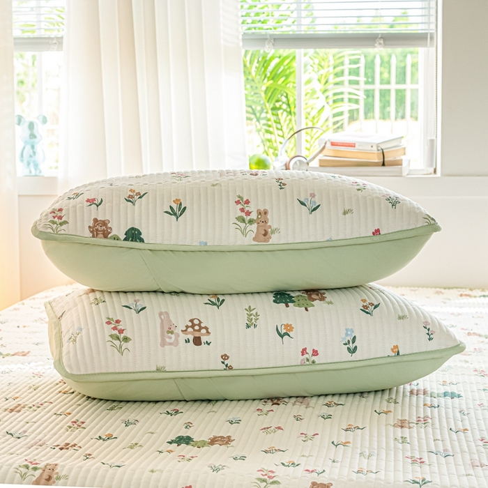 91家纺网 家纺一手货源 找家纺 X猫先生 2026新款全棉床盖小清新夹棉床单炕盖四季跑量款 秘密花园