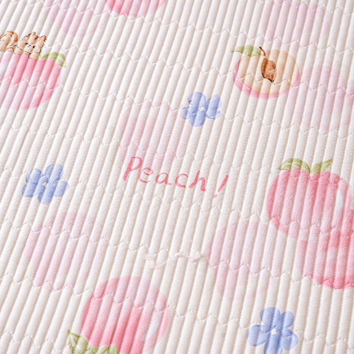 91家纺网 家纺一手货源 找家纺 X猫先生 2026新款全棉床盖小清新夹棉床单炕盖四季跑量款 蜜桃松鼠