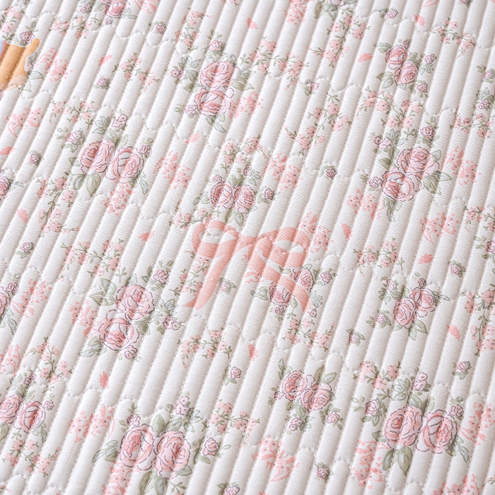 91家纺网 家纺一手货源 找家纺 X猫先生 2026新款全棉床盖小清新夹棉床单炕盖四季跑量款 暮雨花朝