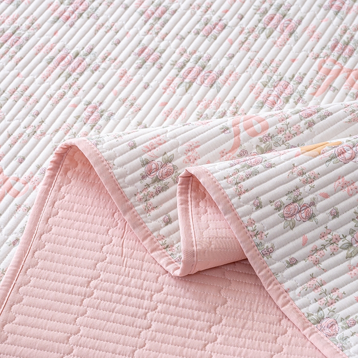 91家纺网 家纺一手货源 找家纺 X猫先生 2026新款全棉床盖小清新夹棉床单炕盖四季跑量款 暮雨花朝