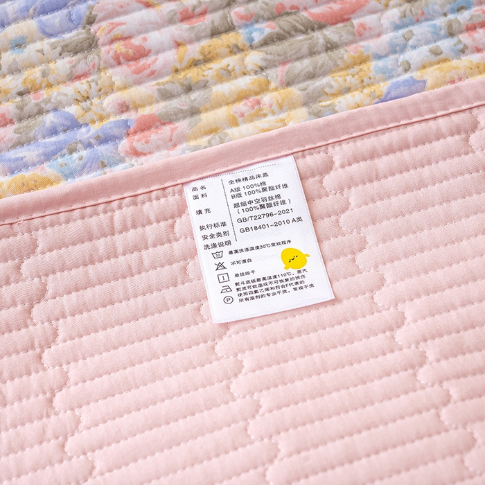 91家纺网 家纺一手货源 找家纺 X猫先生 2026新款全棉床盖小清新夹棉床单炕盖四季跑量款 暖阳绿意