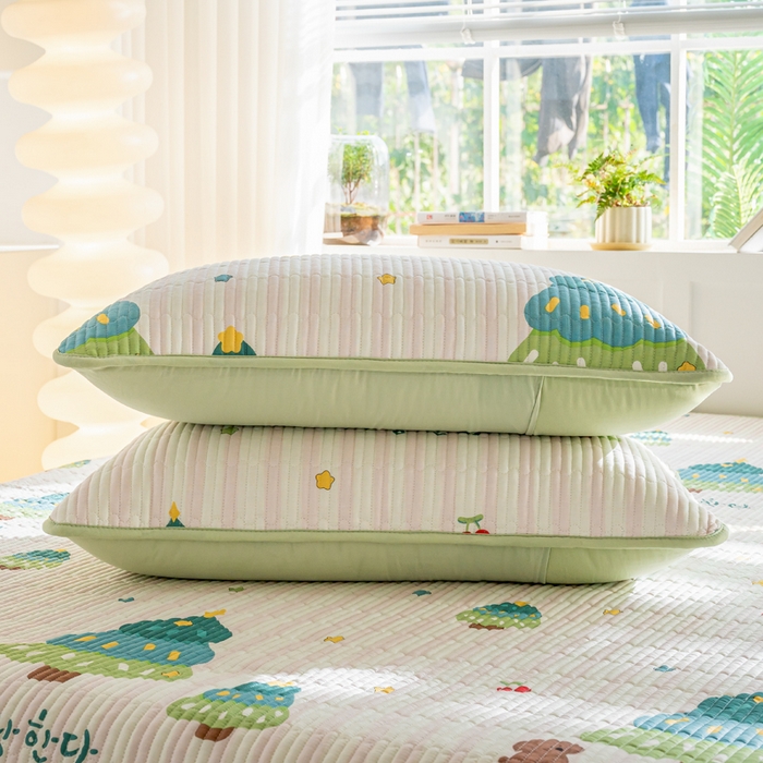 91家纺网 家纺一手货源 找家纺 X猫先生 2026新款全棉床盖小清新夹棉床单炕盖四季跑量款 奇趣森林