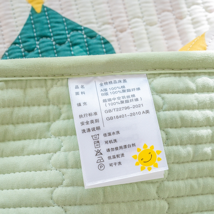 91家纺网 家纺一手货源 找家纺 X猫先生 2026新款全棉床盖小清新夹棉床单炕盖四季跑量款 奇趣森林