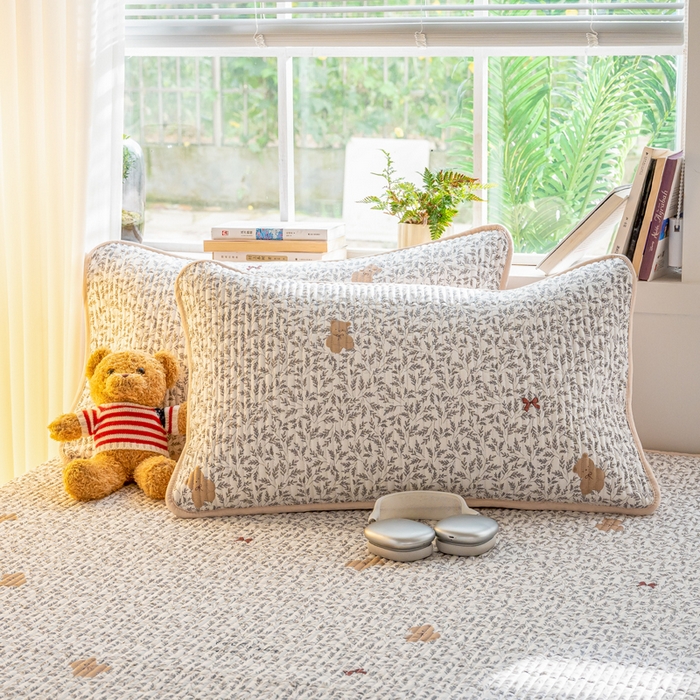 91家纺网 家纺一手货源 找家纺 X猫先生 2026新款全棉床盖小清新夹棉床单炕盖四季跑量款 日上海岛