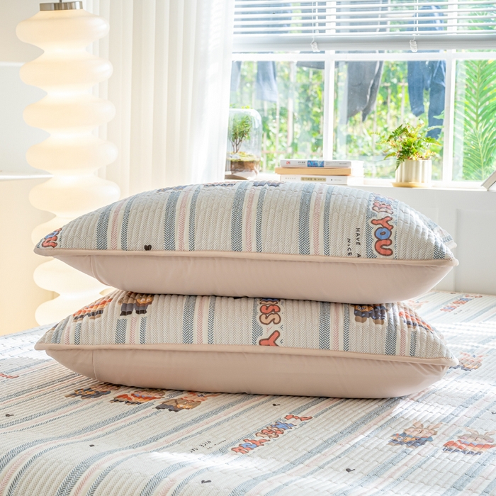 91家纺网 家纺一手货源 找家纺 X猫先生 2026新款全棉床盖小清新夹棉床单炕盖四季跑量款 森岛精灵