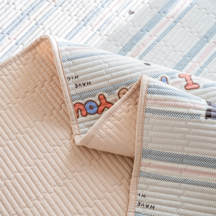 91家纺网 家纺一手货源 找家纺 X猫先生 2026新款全棉床盖小清新夹棉床单炕盖四季跑量款 森岛精灵