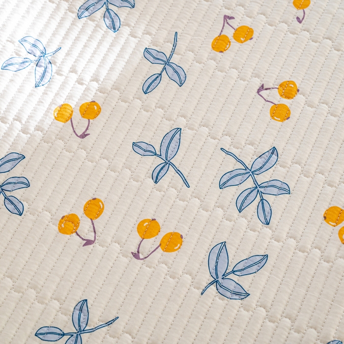 91家纺网 家纺一手货源 找家纺 X猫先生 2026新款全棉床盖小清新夹棉床单炕盖四季跑量款 四季果园