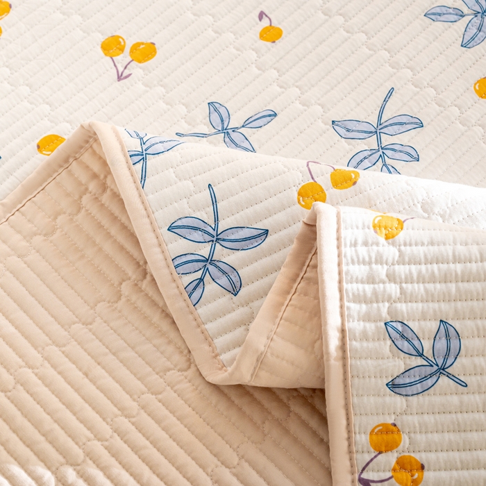 91家纺网 家纺一手货源 找家纺 X猫先生 2026新款全棉床盖小清新夹棉床单炕盖四季跑量款 四季果园