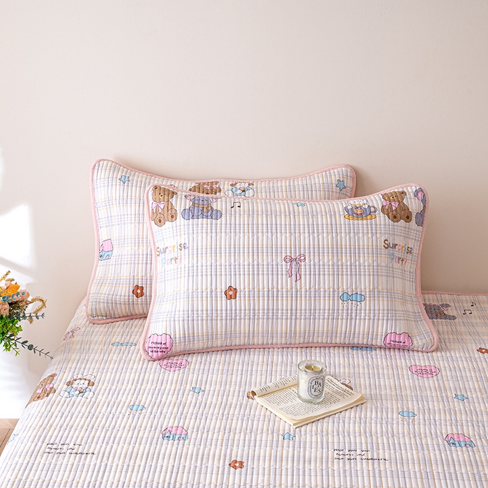 91家纺网 家纺一手货源 找家纺 X猫先生 2026新款全棉床盖小清新夹棉床单炕盖四季跑量款 童谣