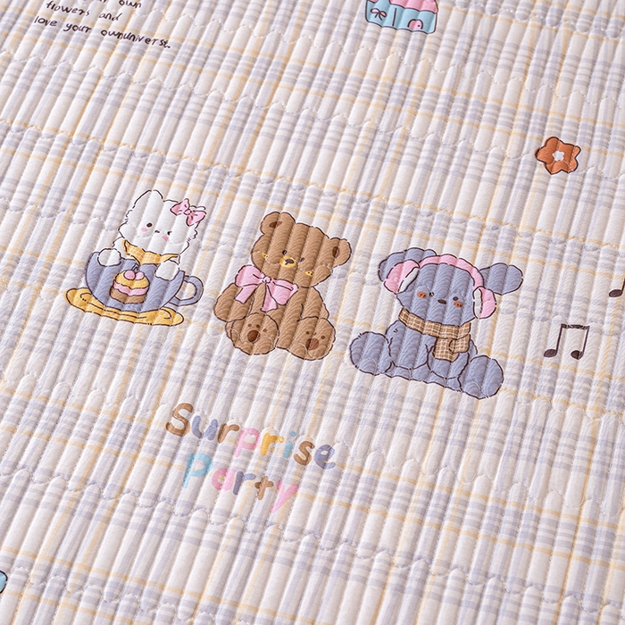 91家纺网 家纺一手货源 找家纺 X猫先生 2026新款全棉床盖小清新夹棉床单炕盖四季跑量款 童谣