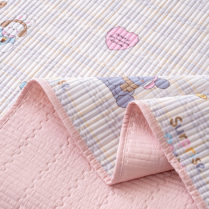 91家纺网 家纺一手货源 找家纺 X猫先生 2026新款全棉床盖小清新夹棉床单炕盖四季跑量款 童谣