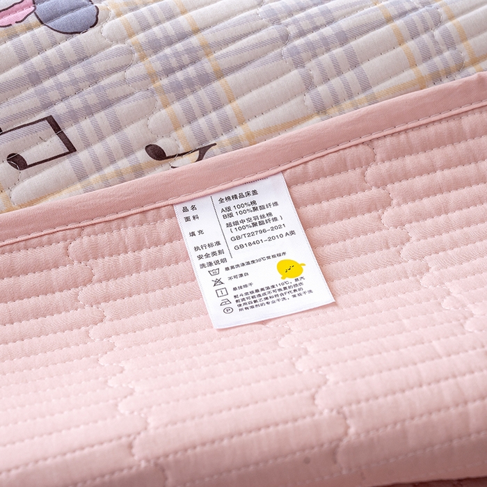 91家纺网 家纺一手货源 找家纺 X猫先生 2026新款全棉床盖小清新夹棉床单炕盖四季跑量款 童谣