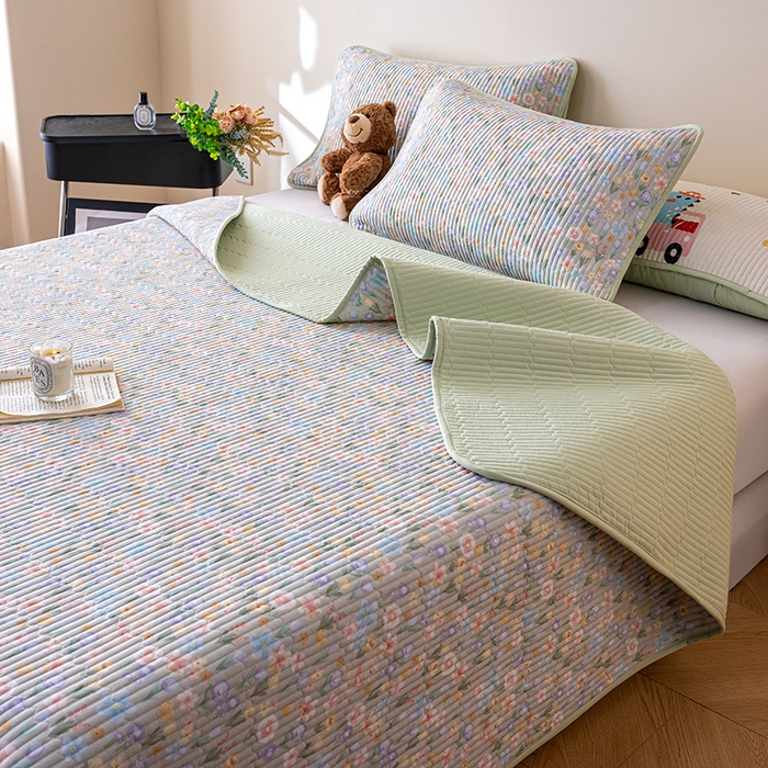 X猫先生 2026新款全棉床盖小清新夹棉床单炕盖四季跑量款 向云端