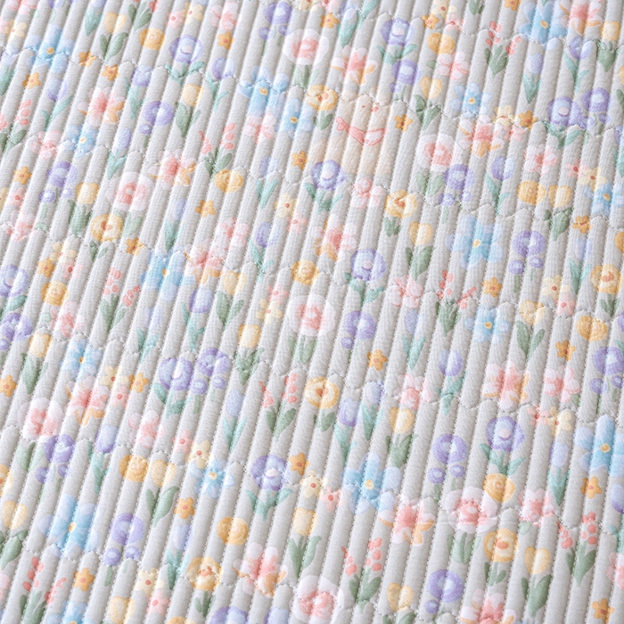 91家纺网 家纺一手货源 找家纺 X猫先生 2026新款全棉床盖小清新夹棉床单炕盖四季跑量款 向云端