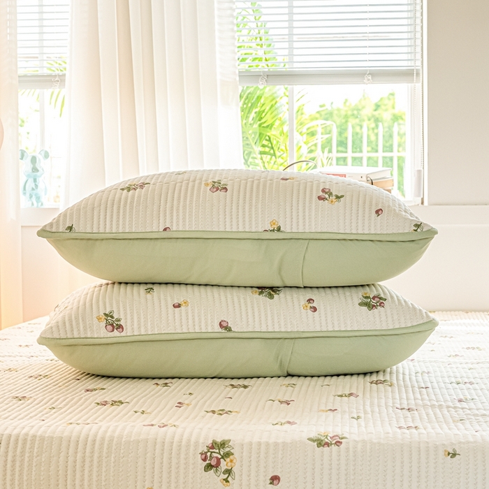 91家纺网 家纺一手货源 找家纺 X猫先生 2026新款全棉床盖小清新夹棉床单炕盖四季跑量款 小岛来信