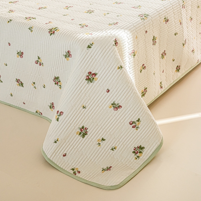 91家纺网 家纺一手货源 找家纺 X猫先生 2026新款全棉床盖小清新夹棉床单炕盖四季跑量款 小岛来信