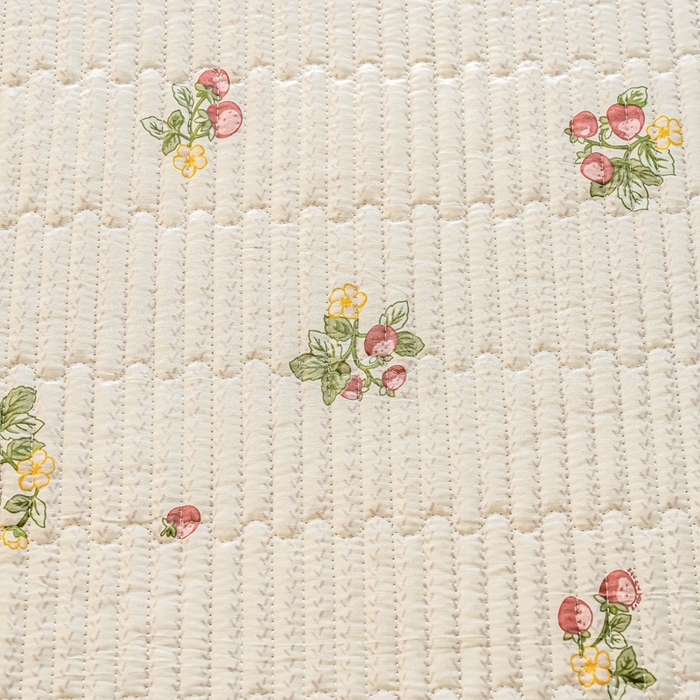 91家纺网 家纺一手货源 找家纺 X猫先生 2026新款全棉床盖小清新夹棉床单炕盖四季跑量款 小岛来信