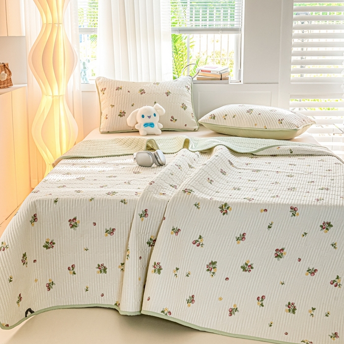 91家纺网 家纺一手货源 找家纺 X猫先生 2026新款全棉床盖小清新夹棉床单炕盖四季跑量款 小岛来信