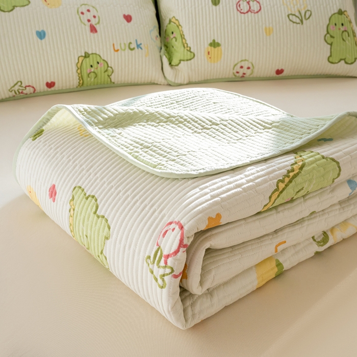 91家纺网 家纺一手货源 找家纺 X猫先生 2026新款全棉床盖小清新夹棉床单炕盖四季跑量款 幸运独角龙