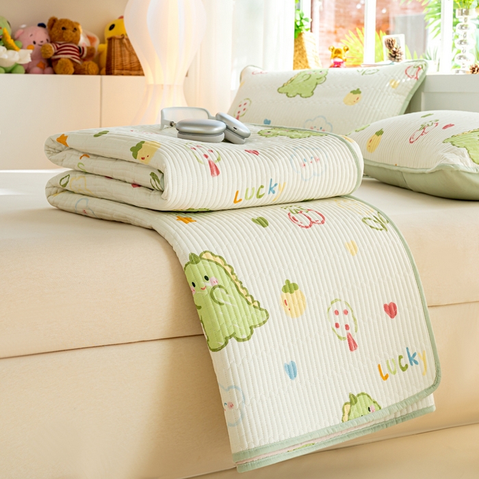 91家纺网 家纺一手货源 找家纺 X猫先生 2026新款全棉床盖小清新夹棉床单炕盖四季跑量款 幸运独角龙