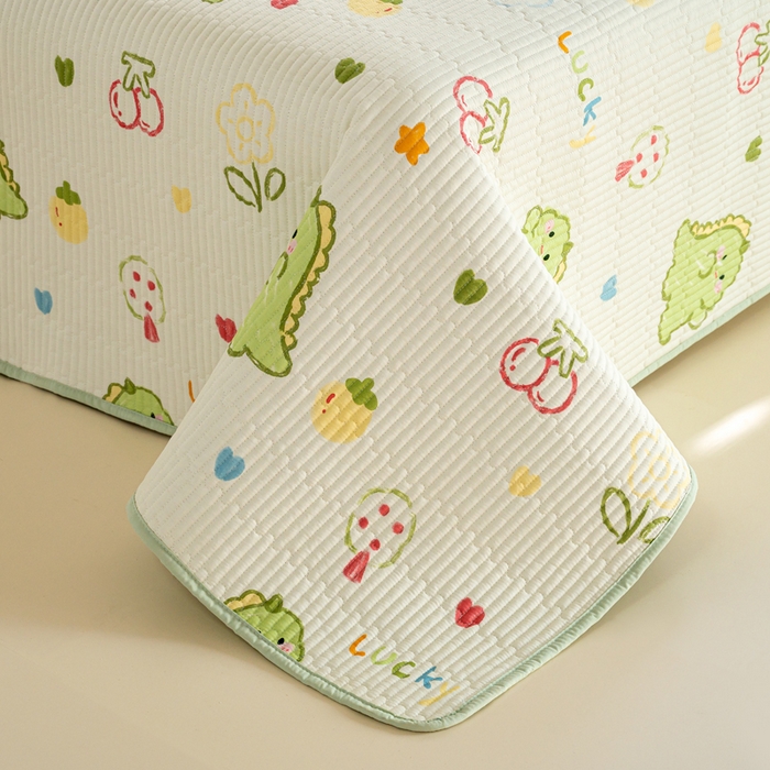 91家纺网 家纺一手货源 找家纺 X猫先生 2026新款全棉床盖小清新夹棉床单炕盖四季跑量款 幸运独角龙