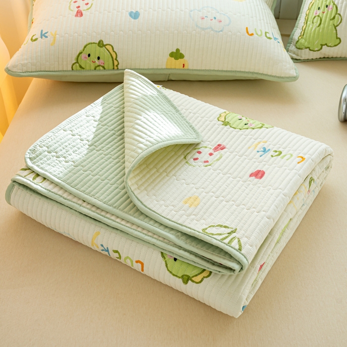 91家纺网 家纺一手货源 找家纺 X猫先生 2026新款全棉床盖小清新夹棉床单炕盖四季跑量款 幸运独角龙