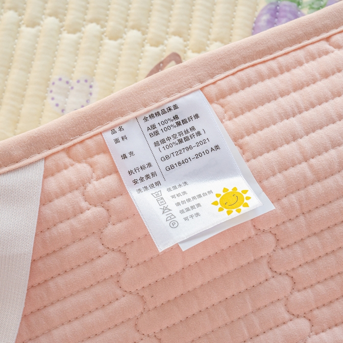 91家纺网 家纺一手货源 找家纺 X猫先生 2026新款全棉床盖小清新夹棉床单炕盖四季跑量款 泫雅猫咪
