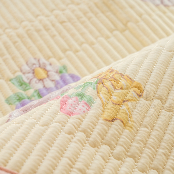 91家纺网 家纺一手货源 找家纺 X猫先生 2026新款全棉床盖小清新夹棉床单炕盖四季跑量款 泫雅猫咪