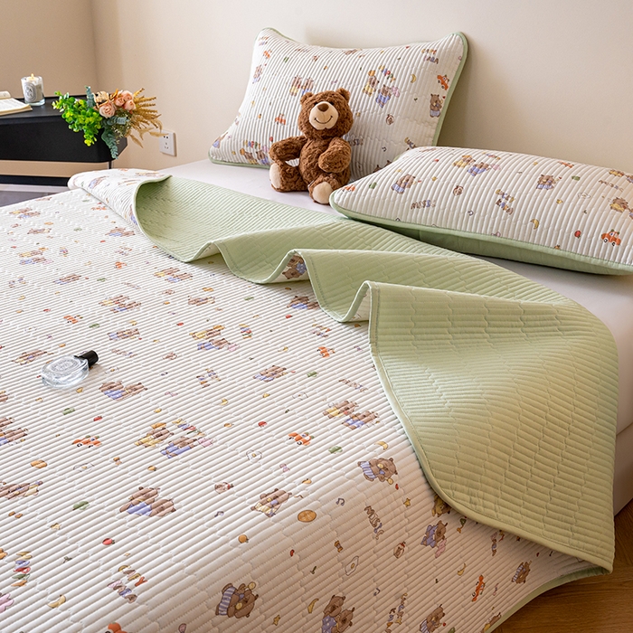 91家纺网 家纺一手货源 找家纺 X猫先生 2026新款全棉床盖小清新夹棉床单炕盖四季跑量款 音乐卡皮