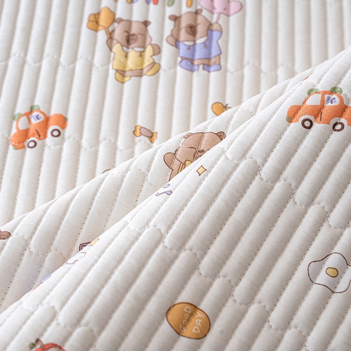 91家纺网 家纺一手货源 找家纺 X猫先生 2026新款全棉床盖小清新夹棉床单炕盖四季跑量款 音乐卡皮