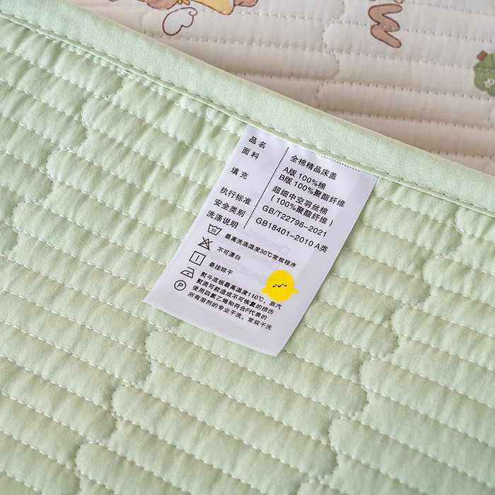 91家纺网 家纺一手货源 找家纺 X猫先生 2026新款全棉床盖小清新夹棉床单炕盖四季跑量款 音乐卡皮