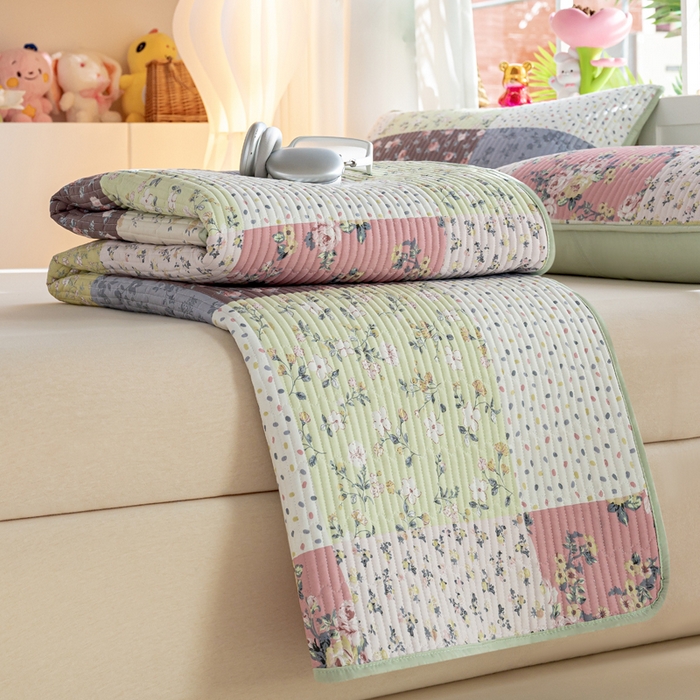 91家纺网 家纺一手货源 找家纺 X猫先生 2026新款全棉床盖小清新夹棉床单炕盖四季跑量款 幽兰情丝