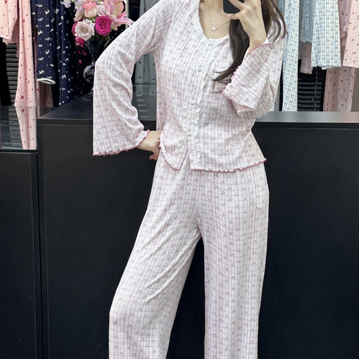 91家纺网 家纺一手货源 找家纺 （总）妍景家居生活馆 2026新款花边碎花开衫