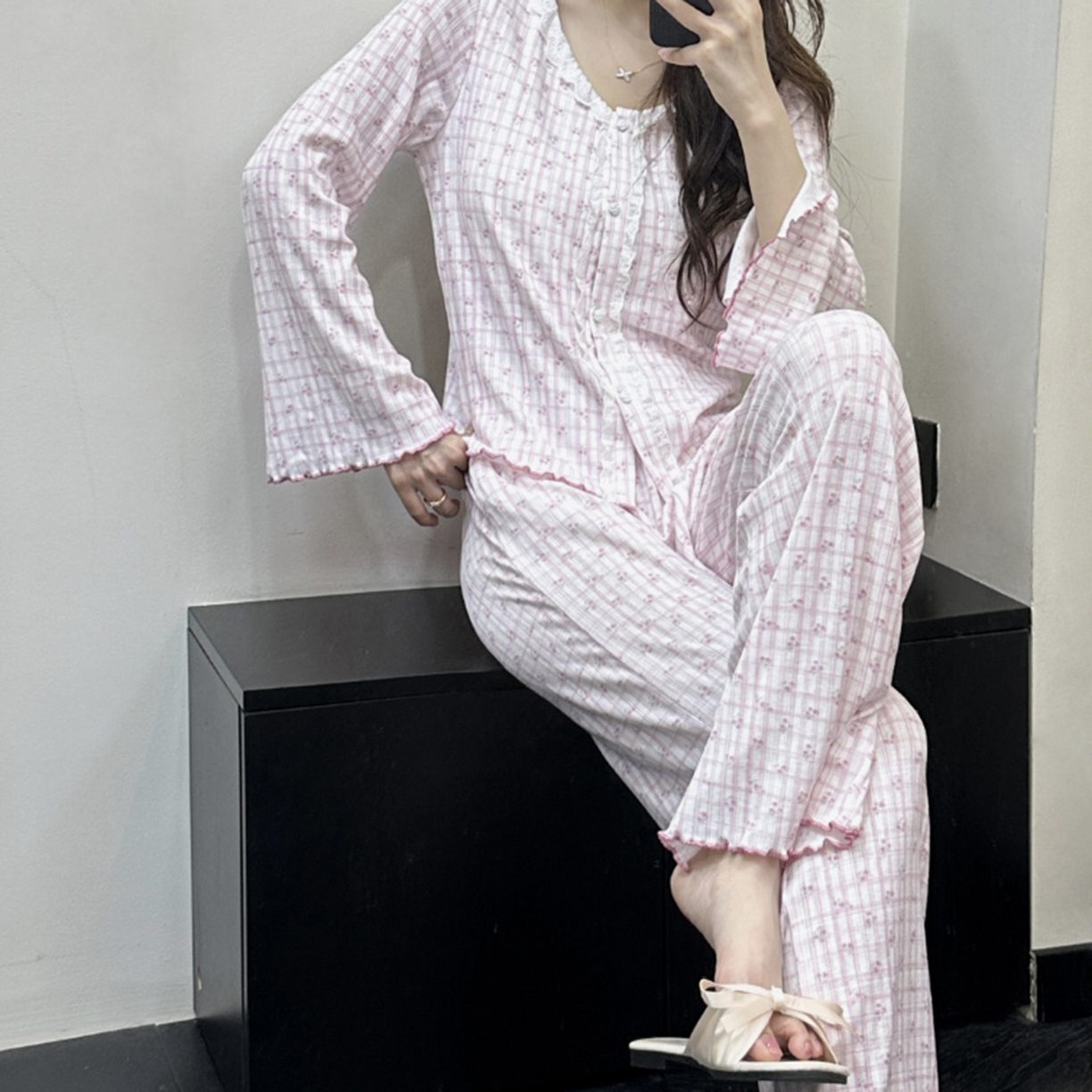 91家纺网 家纺一手货源 找家纺 （总）妍景家居生活馆 2026新款花边碎花开衫