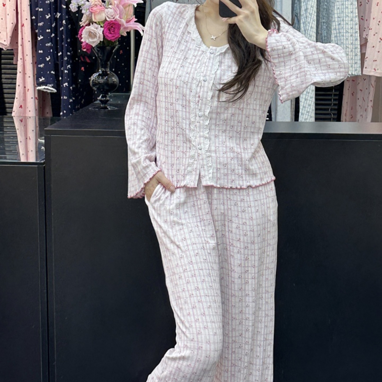 91家纺网 家纺一手货源 找家纺 （总）妍景家居生活馆 2026新款花边碎花开衫