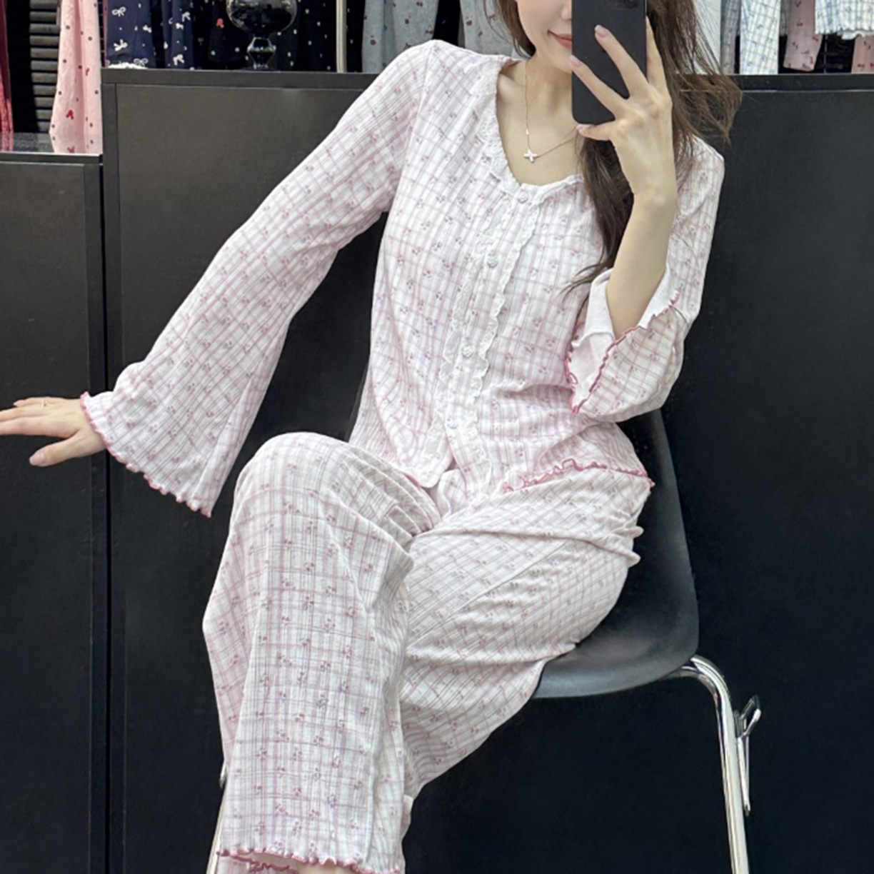 91家纺网 家纺一手货源 找家纺 （总）妍景家居生活馆 2026新款花边碎花开衫