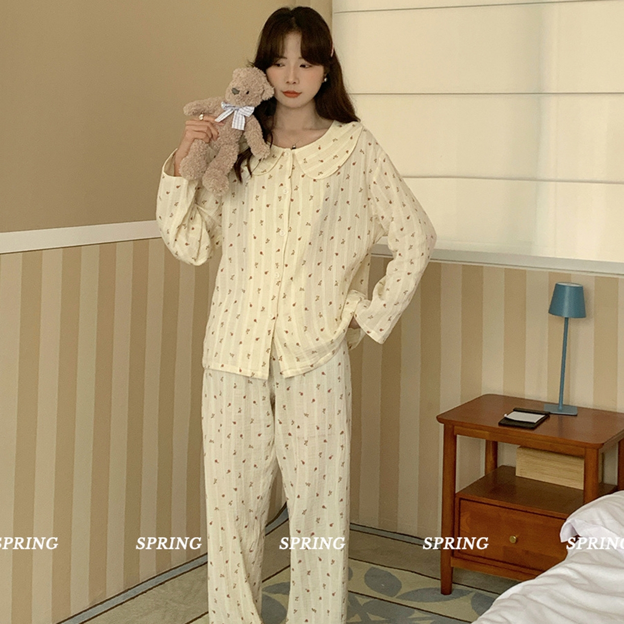 妍景家居生活馆 2026新款梦园甜系花花衣 杏色