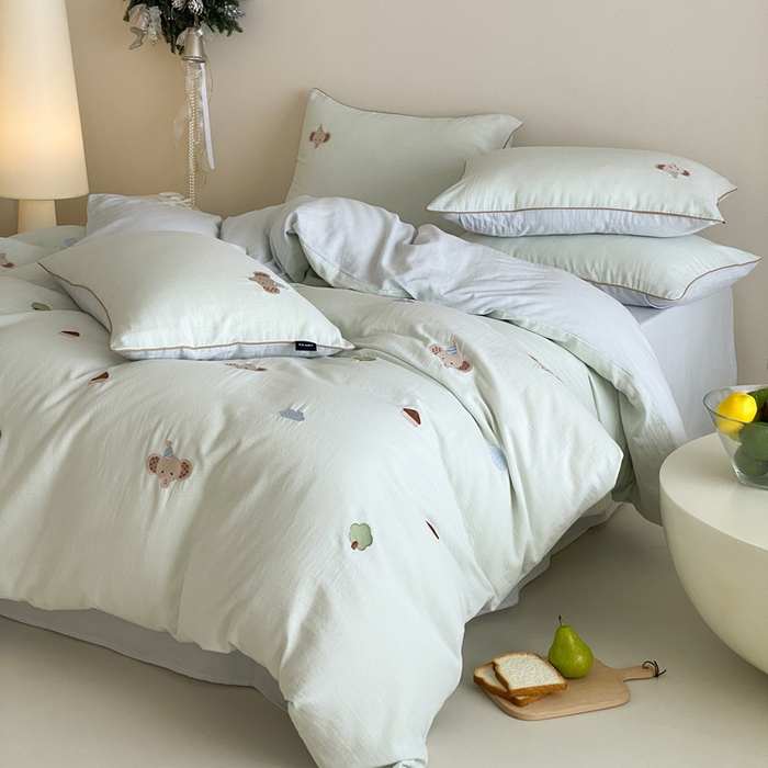 91家纺网 家纺一手货源 找家纺 （总）卡姿家纺 2026春夏双层纱软萌糯叽叽系列——小象乐园