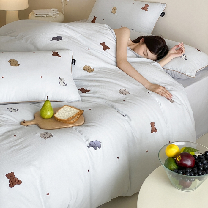 91家纺网 家纺一手货源 找家纺 （总）卡姿家纺 2026春夏双层纱软萌糯叽叽系列——动物园