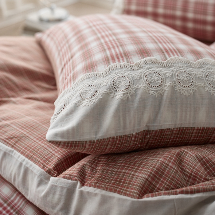 91家纺网 家纺一手货源 找家纺 （总）卡姿家纺 2026春夏色织水洗棉文艺小格子花边款