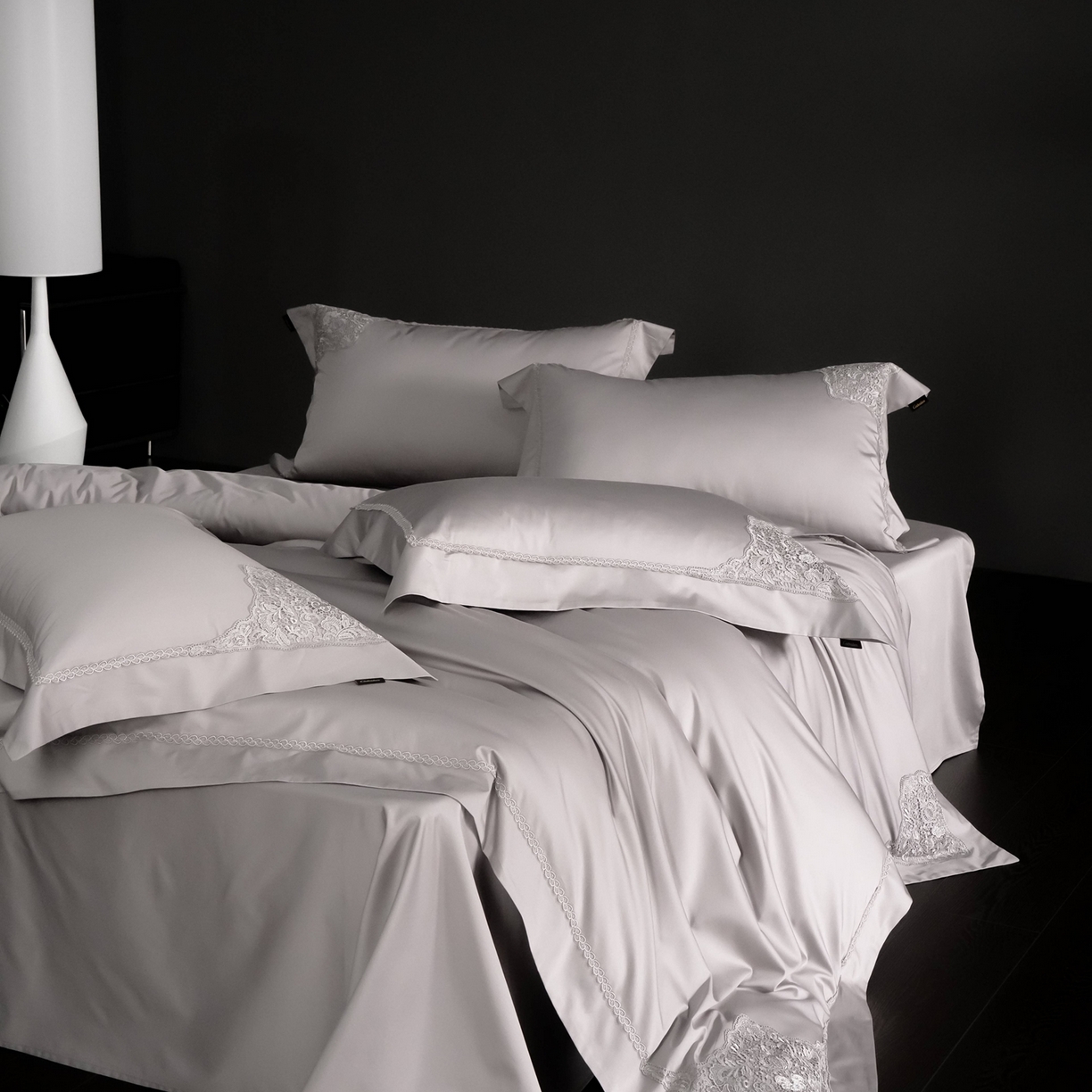 91家纺网 家纺一手货源 找家纺 （总）卡巴伦家纺 2026新款80支埃及长绒棉纯棉轻奢法式蕾丝花边款四件套系列-巴黎庄园（会员：套件-20元 商品价格不得低于：标准：598元）