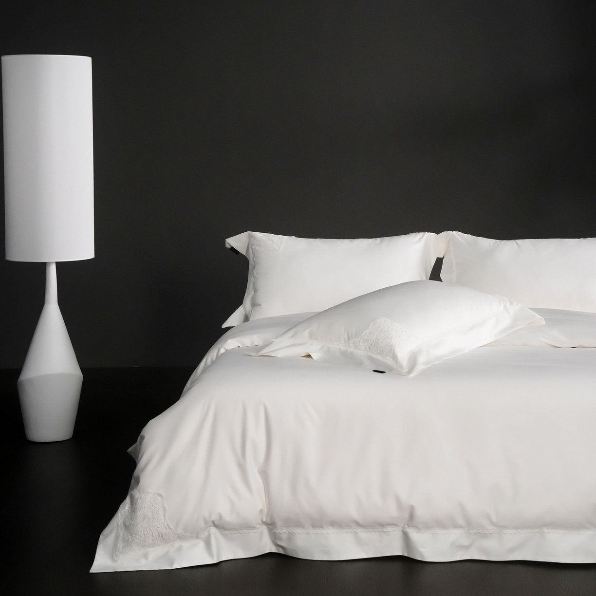 91家纺网 家纺一手货源 找家纺 （总）卡巴伦家纺 2026新款80支埃及长绒棉纯棉轻奢法式蕾丝花边款四件套系列-巴黎庄园（会员：套件-20元 商品价格不得低于：标准：598元）