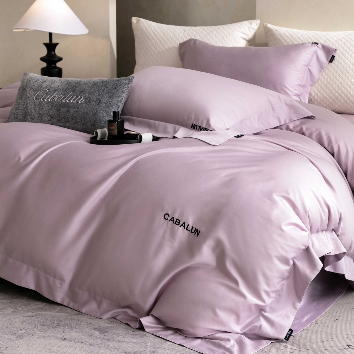 91家纺网 家纺一手货源 找家纺 （总）卡巴伦家纺 2025新款天丝四件套-法式闺房风花边款【不得低于（店铺折后/券后）标准：249元】