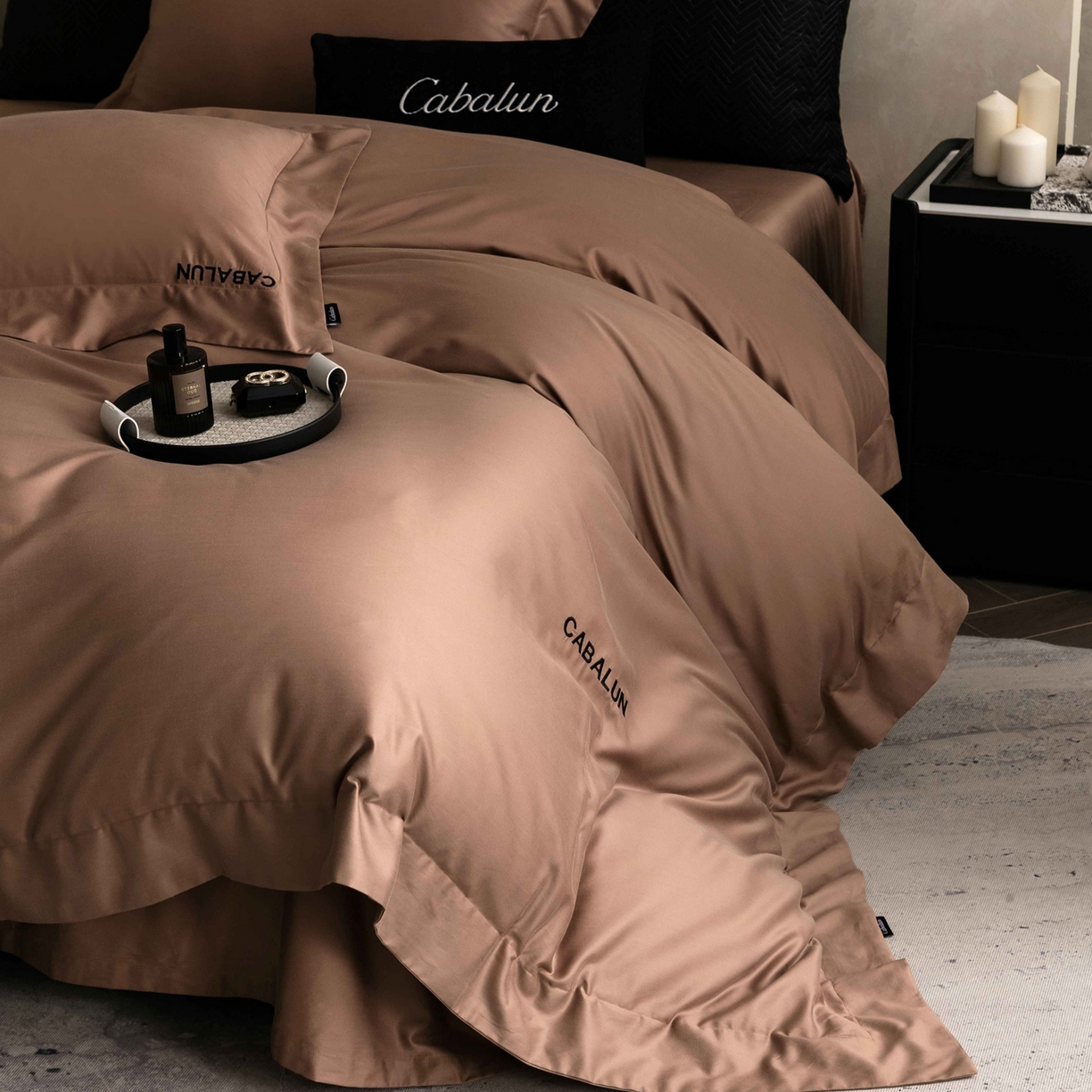 91家纺网 家纺一手货源 找家纺 卡巴伦家纺 2026新款80超细旦天丝棉磨毛四件套（会员：套件-20元 商品价格不得低于：标准：468） 秋水伊人