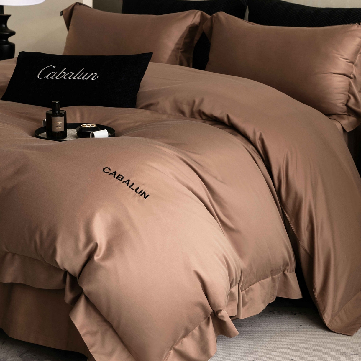 91家纺网 家纺一手货源 找家纺 卡巴伦家纺 2026新款80超细旦天丝棉磨毛四件套（会员：套件-20元 商品价格不得低于：标准：468） 秋水伊人