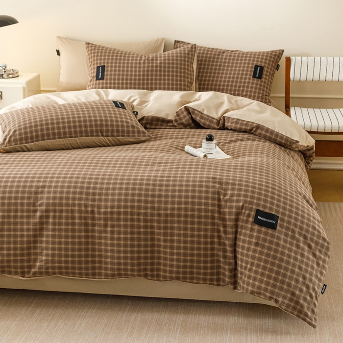 91家纺网 家纺一手货源 找家纺 （总）卡姿家纺 2026春夏色织水洗棉无印复古风格