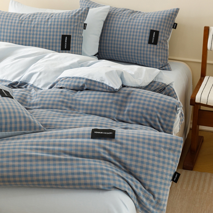 91家纺网 家纺一手货源 找家纺 卡姿家纺 2026春夏色织水洗棉无印复古风格 杰西卡雾兰