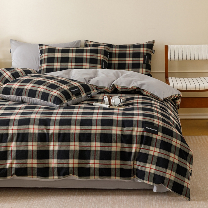 91家纺网 家纺一手货源 找家纺 卡姿家纺 2026春夏色织水洗棉无印复古风格 慕岛