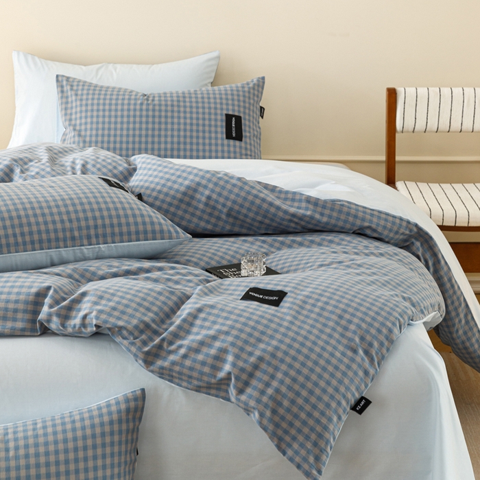 91家纺网 家纺一手货源 找家纺 卡姿家纺 2026春夏色织水洗棉无印复古风格 杰西卡雾兰