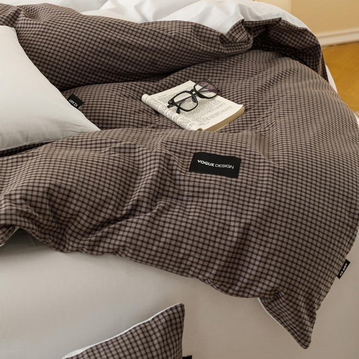 91家纺网 家纺一手货源 找家纺 卡姿家纺 2026春夏色织水洗棉无印复古风格 梵舍灰